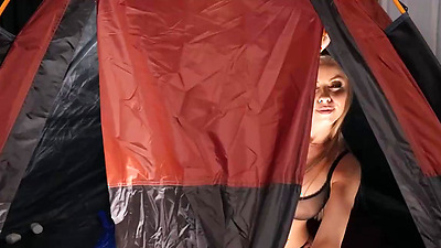 Britney Amber Doing Camp In Bedroom.