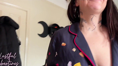 Stepmom catches me filming her, reluctant to cheat on dad she still lets me cum on her hairy milf pussy