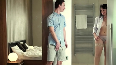 LUSTY GRANDMAS - Sexy Mature Maid In Stockings Made A Man's Fantasy Come True By Fucking Him