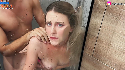 My stepsister came to visit me on Vacation. She Wanted To Take a Shower, but She Was Fucked There