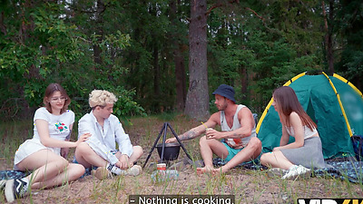 VIP4K. Horny couples lick asses in the woods and fuck with each other