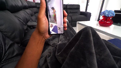 BANGBROS - Eden West Catches Her Stepfather Jonathan Jerking Off Watching Her Shower And Gets Horny