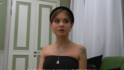 “Take my pussy while stepmom is away” - Busty Teen Consoling Stepdad With Tight Pussy. POV