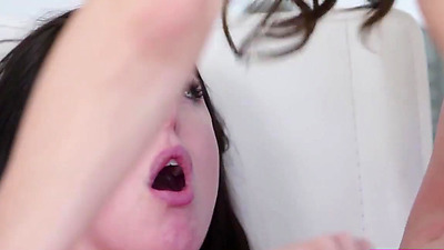 Brunette Abella Danger is seducing her lesbian boss Angela White.The big tits milf gives in,lets her lick her pussy then fuck her butt with dildo