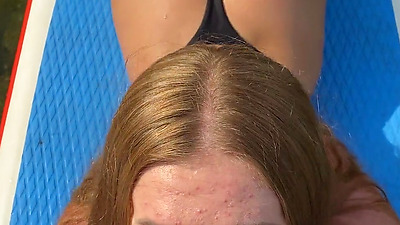 Real meeting at the lake, people saw us cum on our face