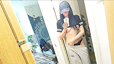 young chick caught on public locker room camera masturbating her pussy