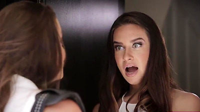 Big tits lesbian census agent pussy licking petite homeowner