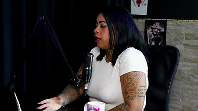 Brunette takes off her clothes, shows her huge booty and breasts after saying she was living under stress - Marcelly Mello (SHEER/RED)