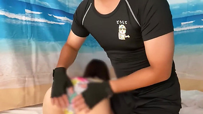 SEX with a Japanese woman in a sexy swimsuit