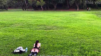 Caught in public, strangers saw me in a mini skirt without panties in the park