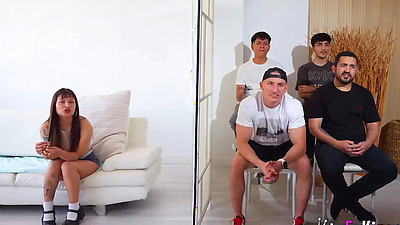 Aska's GREAT LATIN BUTT Vs 4 Latin dudes. She'll pick just one or BANG 'EM ALL??