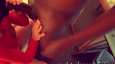 MYSLUTWIFEGOESBLACK Blowing Huge Black Shaft And Hubby