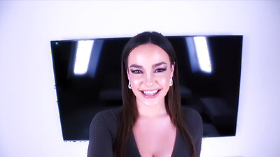 Busty Rissa May Plays with a Hard Penis