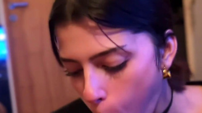 He provoked me playing in thong and had to give a blow job with a lot of saliva