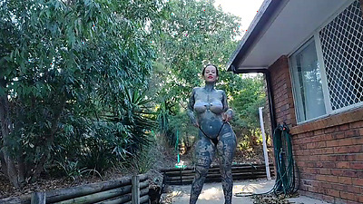 outdoor walking and bikini try on