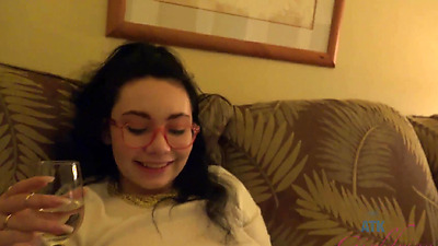 Hanging out and playing with pornstar Leena Lux and her hairy pussy POV