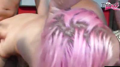 German cum bitch multiple inseminated at an amateur gangbang party