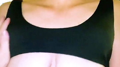 Private Photography] Big tits gal in sportswear sucks penis and gives a thick blowjob. POV