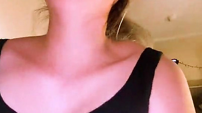 Private Photography] Big tits gal in sportswear sucks penis and gives a thick blowjob. POV