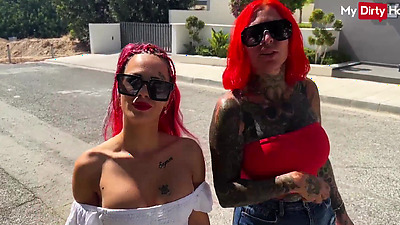 Kinky MILF amateurs Humeyra_Ophelia & CatCoxx share big thick dick in 3way - MyDirtyHobby