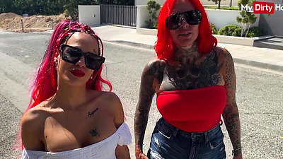 Kinky MILF amateurs Humeyra_Ophelia & CatCoxx share big thick dick in 3way - MyDirtyHobby