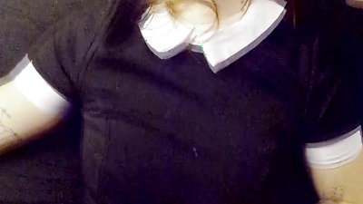 ????BIG ARSE???? Wedneday Addams TEENS Get Mouth Fucked and Doggstyle 3Way