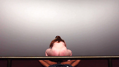 Fuckin dis snowbunny with glasses at the movie theater and she get a BBC creampie