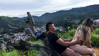 Colombian mature, arrives at the hill so my friend can fill her with milk