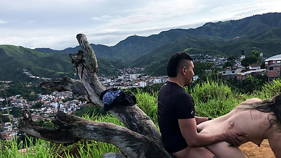 Colombian mature, arrives at the hill so my friend can fill her with milk