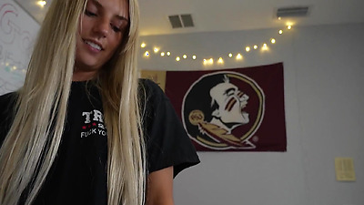 Horny 18 Year Old College Chick Gives Blowjob In her Dorm
