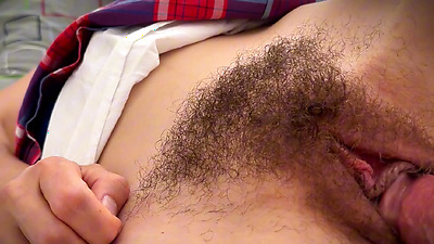 big dick teasing and fck hairy horny pussy closeup