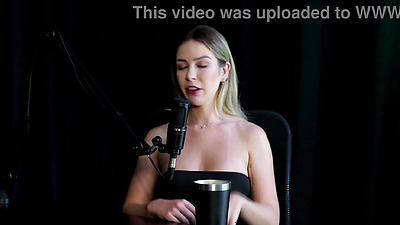 Blonde demonstrates her blowjob, shows her beautiful breasts after saying she was in the middle of a jealous couple at the motel and there is a lot of prejudice in the countryside - Milena Moreau