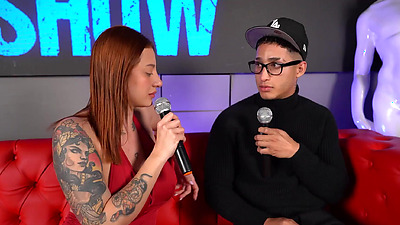 Big booty Latina has hard sex in front of fat wanker in public - Knock Knock & Juan Bustos Show