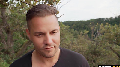 VIP4K. A young lady is having rough sex with 2 huge cocks while her husband is watching and enjoying