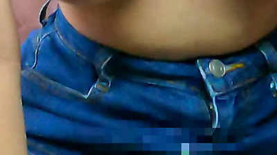 No panties, no bra, cowgirl position, self-induced masturbation