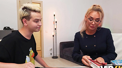 VIP4K. Russian tutor got some cum into her coffee. Hot sex with Malusha