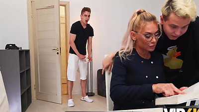 VIP4K. Russian tutor got some cum into her coffee. Hot sex with Malusha