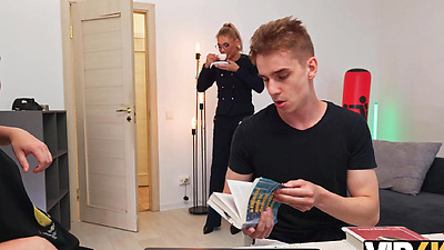 VIP4K. Russian tutor got some cum into her coffee. Hot sex with Malusha