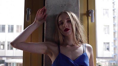 Naked Russian teen muse Stella is totally at home in front of the camera