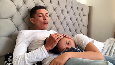 Perverted stepdad puts his dick in my mouth until he cums