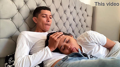 Perverted stepdad puts his dick in my mouth until he cums