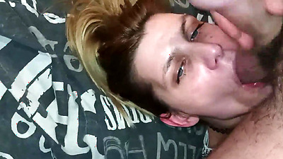 Homemade Amateur Whore Wife Sucking and Deep Throating Big Dick