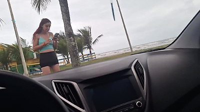 risky handjob on the street