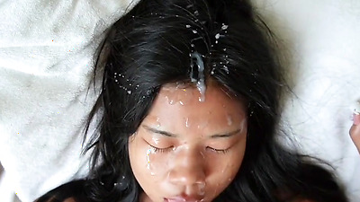 CUMPILATION #1 - The best FACIAL on a 18 years old Asian amatuer