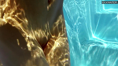 Perfect Latina girl by the pool and inside