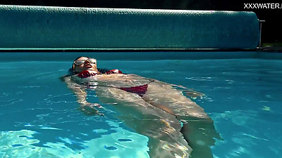 Perfect Latina girl by the pool and inside