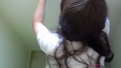 I enter the bathroom that is only for teachers and the principal punishes me - homemade video - fuck in the teachers' bathroom