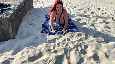 I hired this maid, she gave me a blowjob on the beach, a naughty little naked bitch in hiding