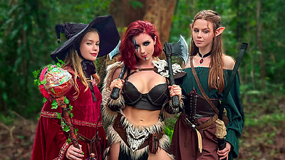 Porno D&D World - Sweetie Fox, Diana Rider and ArinaFox in Sex Adventure
