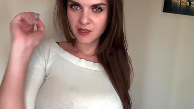 Stepmother can't Hold Cum and ask Stepson to Suck Her Massive Shaft on Tennis